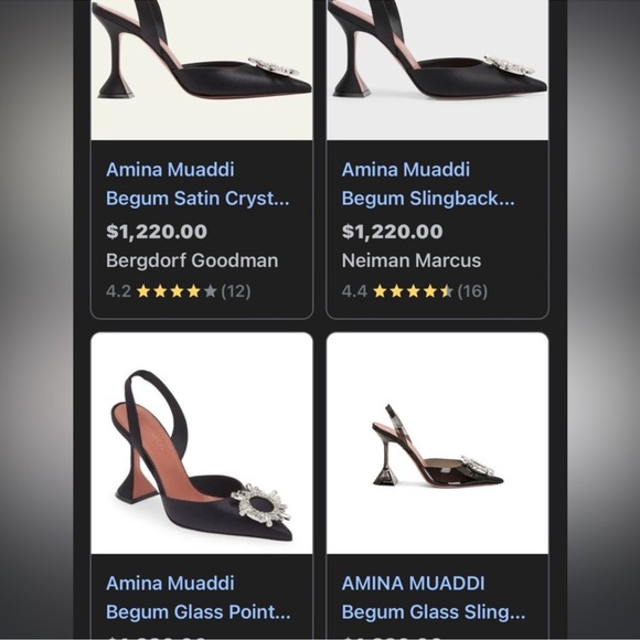 AMINA MUADDI begum satin crystal sling black pumps size 41 - Picture 12 of 15